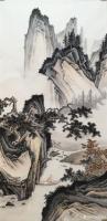 艺术家李伟成日记:仿古山水画一组订单完成，《深山探幽图》，尺寸68*140cm【图2】