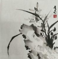 艺术家陈奇飞日记:国画水墨花鸟画“梅、兰、竹、菊”小品一套，尺寸50*50cm【图1】