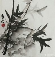 艺术家陈奇飞日记:国画水墨花鸟画“梅、兰、竹、菊”小品一套，尺寸50*50cm【图2】