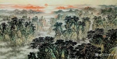 杨振华日记-国画山水画新作
黄山四千仞,三十二莲峰.
丹崔夹石柱,菡萏金芙蓉.  
李【图1】