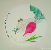 艺术家马新荣日记:《百财图》，箩卜白菜，各有所爱，工笔画小品5*50cm，喜欢【图2】