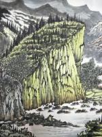 艺术家陈宏洲日记:国画山水画新作四尺横幅《春江水暖横渔舟》，68*138cm，【图3】