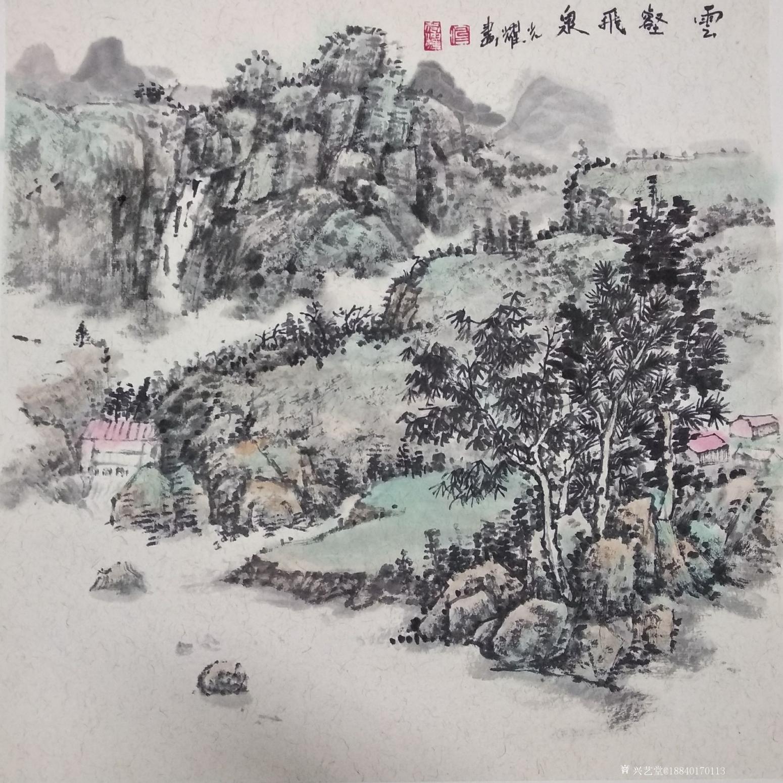 西泉绘画工作室国画作品《山水练习50包邮》