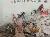 艺术家侯同印日记:国画人物画近作《乐在福中》尺寸68x138cm,，《八仙过海【图5】