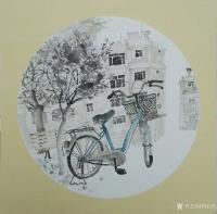 艺术家刘长亮日记:国画写生小品《自行车》50＊50cm.其实生活对我们的回馈，【图0】