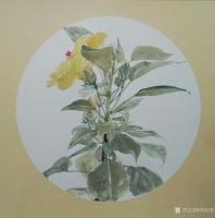 艺术家刘长亮日记:国画写生小品画《扶桑花》，扶桑花，粤中处处有之，叶似桑而畧小【图0】