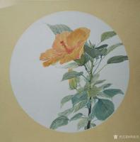 艺术家刘长亮日记:国画写生小品画《扶桑花》，扶桑花，粤中处处有之，叶似桑而畧小【图1】