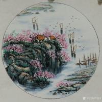 艺术家许贵才日记:近期画的国画山水画斗方《春》《夏》《秋》《冬》，尺寸50＊5【图0】