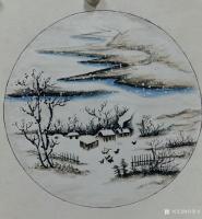 艺术家许贵才日记:近期画的国画山水画斗方《春》《夏》《秋》《冬》，尺寸50＊5【图3】