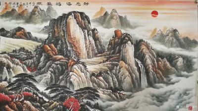 宁建华日记-《静态悟鸿盛旗》，尺寸90*160cm ，国画彩墨山水画，送给老师们欣赏指导。【图2】