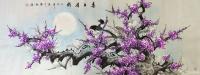 艺术家刘慧敏日记:国画梅花《喜上眉梢》系列作品四幅，红梅，黄梅，紫梅，深红，尺【图3】