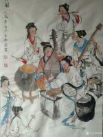 艺术家任燕日记:原创《八美图》,国画人物画，尺寸68x138cm，由国家特一【图4】