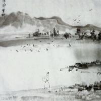 艺术家高勇利日记:国画水墨山水画《前人詩意》尺寸33*45cm軟片。《贈傅都曹【图3】