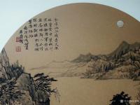 艺术家高勇利日记:国画山水画小品《李白詩意》，尺寸50*50cm，卡紙圓光
【图3】