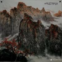 艺术家于立江日记:斗方新作《万山红遍》，尺寸（110cm x 110cm。《溪【图0】