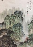 艺术家刘传军日记:308号作品《绿水青山气象新》，仿古山水画，绿水青山新气象。【图1】