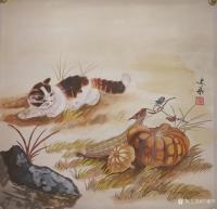 艺术家宁建华日记:四尺斗方工笔画《猫》，已出售，晒图纪念。欢迎订制【图0】