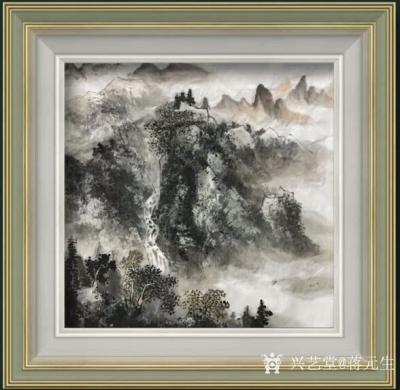 蒋元生日记-新作品展示《清泉出山涧》，《深山幽居图》，国画山水画，尺寸60*60cm。清欣赏【图1】