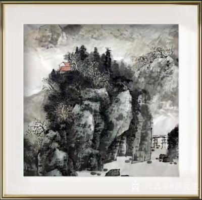 蒋元生日记-新作品展示《清泉出山涧》，《深山幽居图》，国画山水画，尺寸60*60cm。清欣赏【图3】