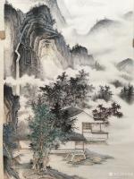 艺术家李伟成日记:新完成订单两幅仿古山水画，请欣赏【图1】