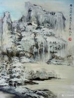 艺术家陈刚日记:《雪山冰挂》《晨雪》，国画山水画40×60cm，想象篇，请欣【图0】