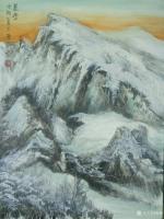 艺术家陈刚日记:《雪山冰挂》《晨雪》，国画山水画40×60cm，想象篇，请欣【图1】