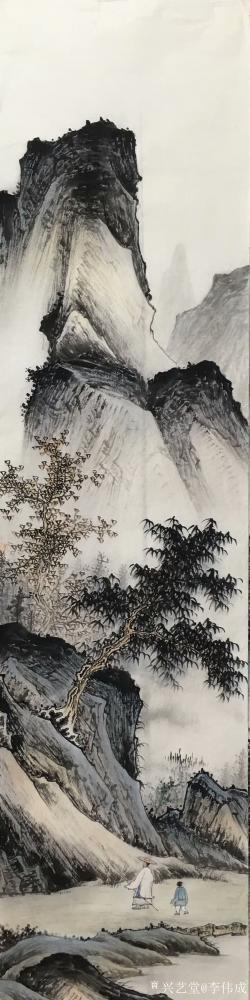 李伟成日记-四条屏仿古山水画，尺寸38*138cm，请欣赏，尚未落款，需要的欢迎联系【图4】