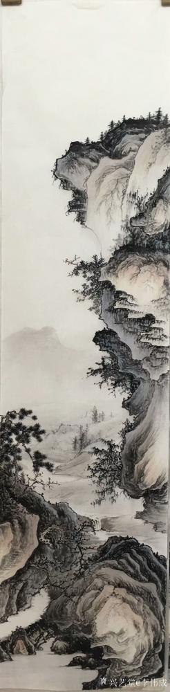 李伟成日记-四条屏仿古山水画，尺寸38*138cm，请欣赏，尚未落款，需要的欢迎联系【图5】