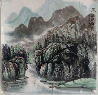 艺术家许贵才日记:《峡江帆影图》，刚刚完成，发往山东曲阜画院的国画山水画作品！【图2】