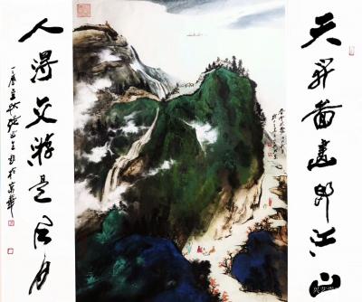 张近生日记-《春 云 晓 靄 》一一最新原创泼墨彩色国画山水画，尺寸139cmx96cm，分【图4】