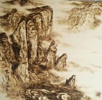 艺术家孙传海日记:烙画艺术新创作品《山随画活》《太行风骨》《山随画活》尺寸61【图2】