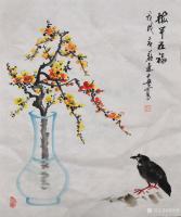 艺术家苏进春日记:国画小品《梅开五福》，尺寸56X68cm，
黄世界老师题苏【图0】