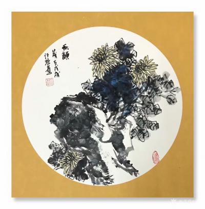 汪琼日记-我的梅兰竹菊小品，《铁骨》，《幽兰》，《清风》，《秋韵》，国画写意花鸟，尺寸50【图4】