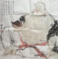 艺术家金新宇日记:著名人物画家孙戈老师画人物、广生兄赋诗、俺画个小壶，有点意思【图0】