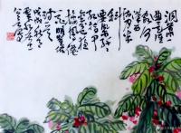 艺术家龚光万日记:今作国画《凤仙花》一纸，“洞箫一曲是谁家?河汉西流月半斜。要【图1】