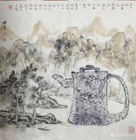 艺术家金新宇日记:金氏画壶，大家有福！图为陈开宇兄画山水，著名诗人孙幼明先生赋【图0】