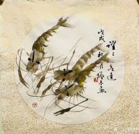 艺术家冯增木日记:调施金粉绘画兰草《香风雅气》，虾蟹《和安无争》，试验中！四尺【图4】