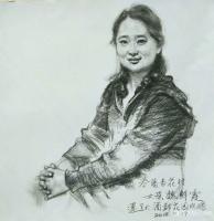 艺术家王晓鹏日记:人物速写作品《杏花村女孩》，画面为山西汾阳杏花村女孩魏鲜艳霞【图2】