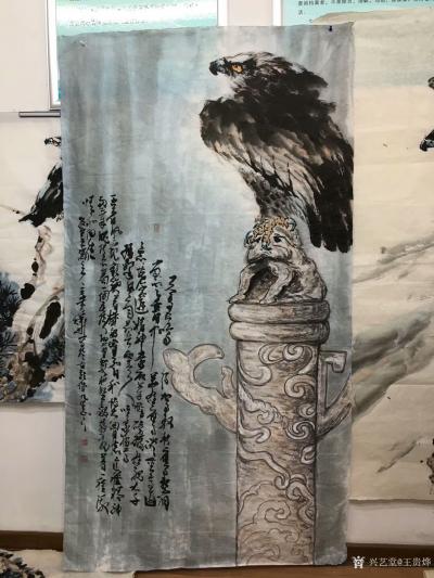 王贵烨日记-国画雄鹰系列作品《中华英姿》，《远瞻》。感悟分享:人生的生命价值在于积极向上……【图4】