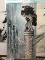 艺术家王贵烨日记:国画雄鹰系列作品《中华英姿》，《远瞻》。感悟分享:人生的生命【图3】