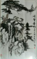 艺术家庞懿中日记:近期四尺国画山水画作品《烟峡》，《峭壁苍松》，《黄山云松》，【图0】