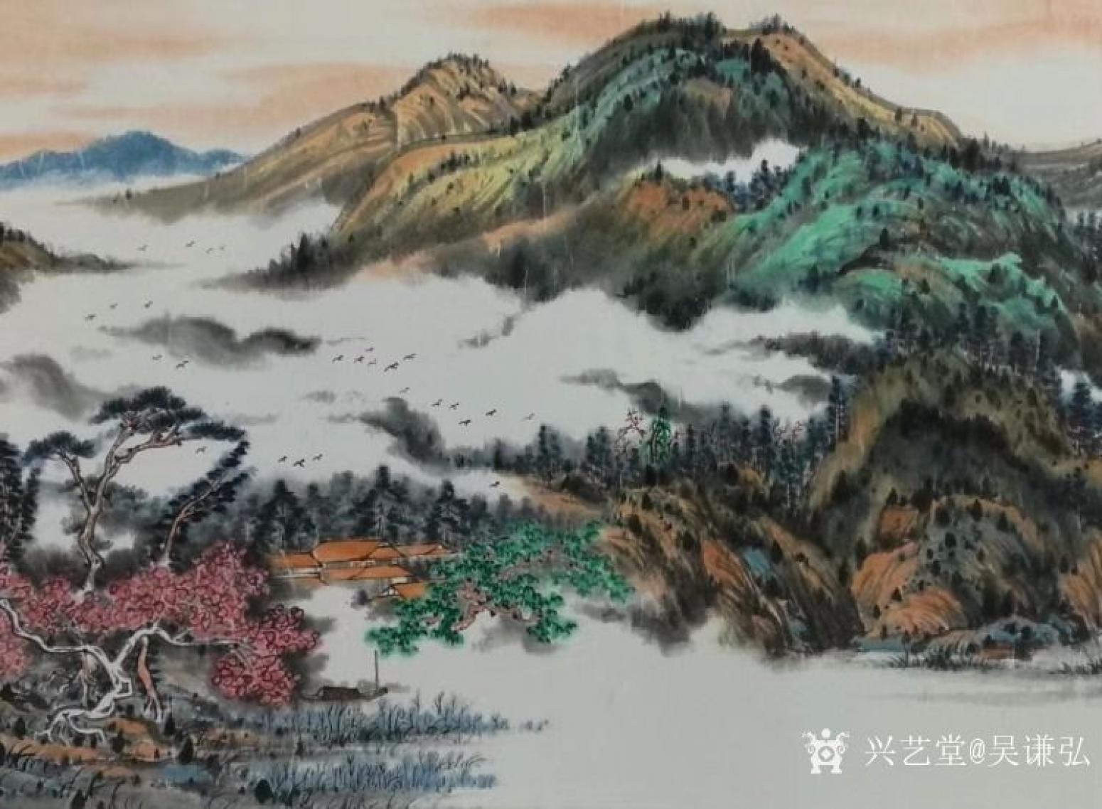 吴谦弘国画作品《锦绣江山》【图2】