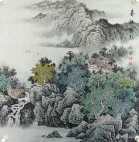 艺术家谷风日记:国画山水画近期作品5幅《春江水平》，《春江帆影》，《绿潭映云【图1】