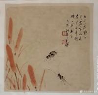 艺术家李玉凤日记:国画花鸟画斗方蟋蟀系列作品《七月在野，八月在宇，九月在户，十【图0】