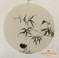 艺术家赵仲谋日记:晒一组国画花鸟画小品，荷花配翠鸟图，荷花配蜻蜓图，文竹配飞鸟【图5】