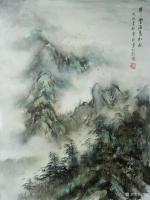 艺术家陈刚日记:国画山水画写生作品：《茫茫云海鸟知秋》，《白云深处有人家》，【图2】