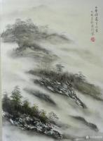 艺术家陈刚日记:国画山水画写生作品：《茫茫云海鸟知秋》，《白云深处有人家》，【图3】