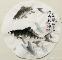 艺术家冯增木日记:近作小品斗方扇面国画鱼作品选发，《春风得意》，《富贵图》，《【图1】