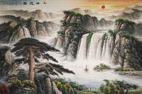 艺术家宁建华日记:国画彩墨山水画《千峰迎客》，尺寸180x270厘米，送给老师【图2】