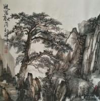 艺术家张祖坤日记:国画山水画《迎客松》，《沟壑风烟》，《岁月》，尺寸四尺斗方6【图0】